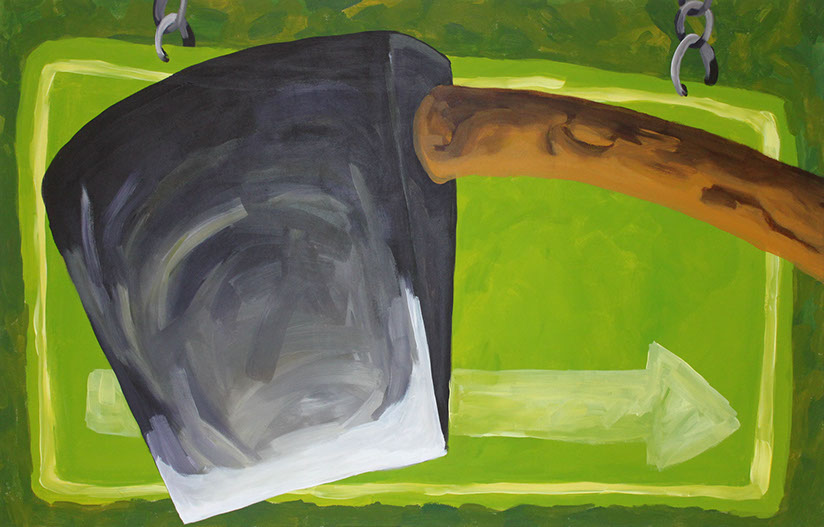 Axe-it, 100x160, acryl op canvas, 2016, Liselot Veenendaal