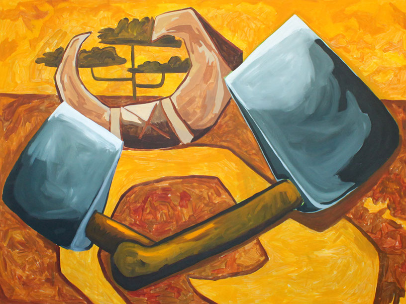 T-axe-s, 135x185, acryl op canvas, 2015, Liselot Veenendaal