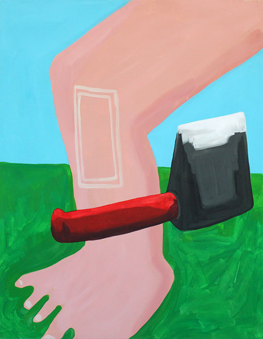 W-axe-strip, 100x70, acryl op canvas, 2016, Liselot Veenendaal
